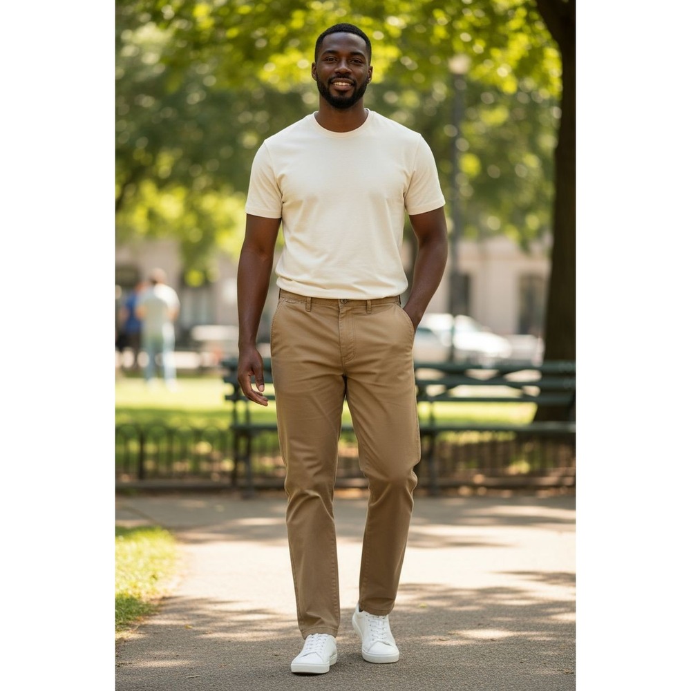 GAP‎ Mens Pants SZ 36 X 30 Chino Caramel  Brown Khaki Stretch 98% CTN 2% Spandex